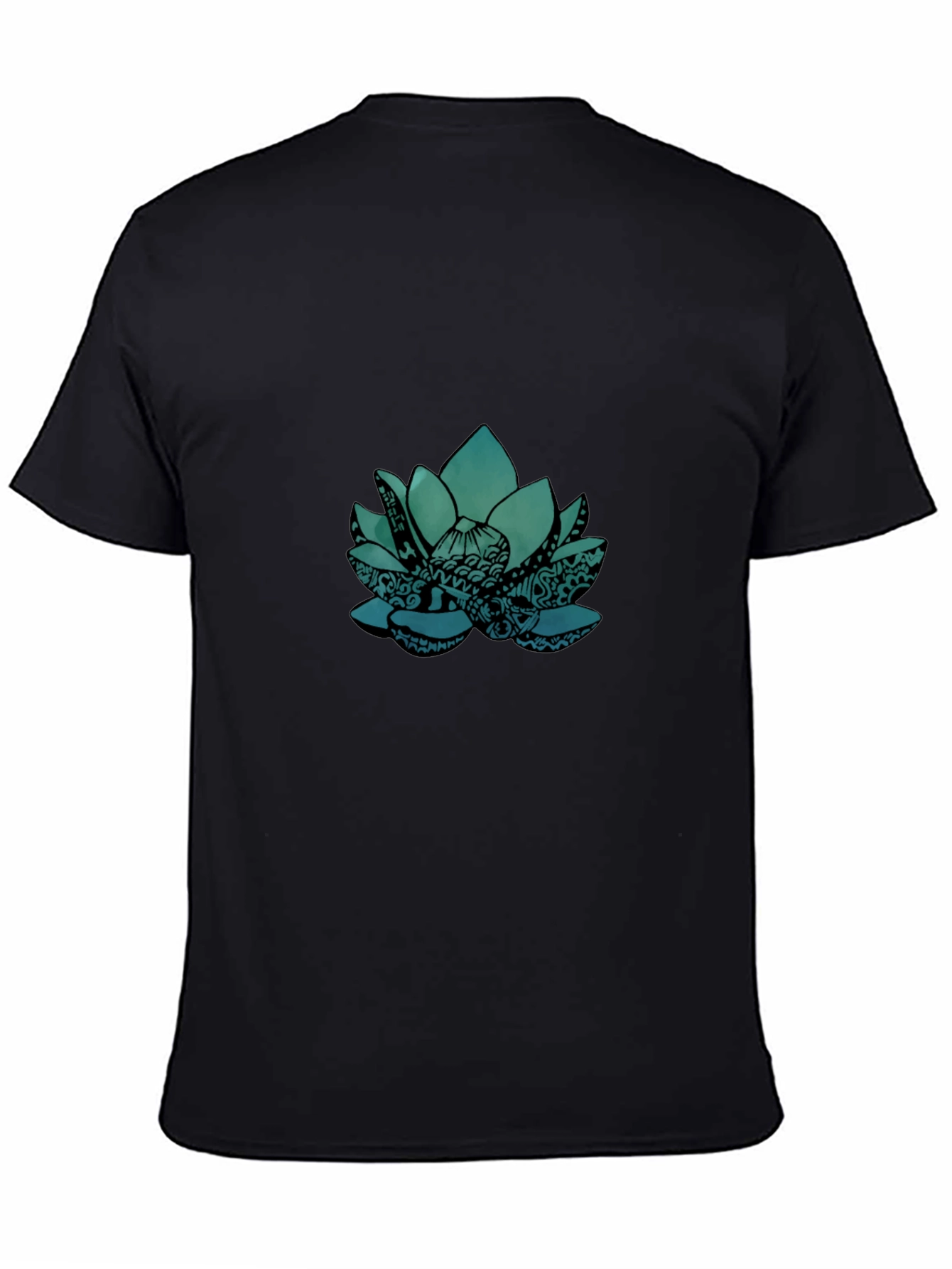 Lotus Graphic Tee - Black Cotton Blend
