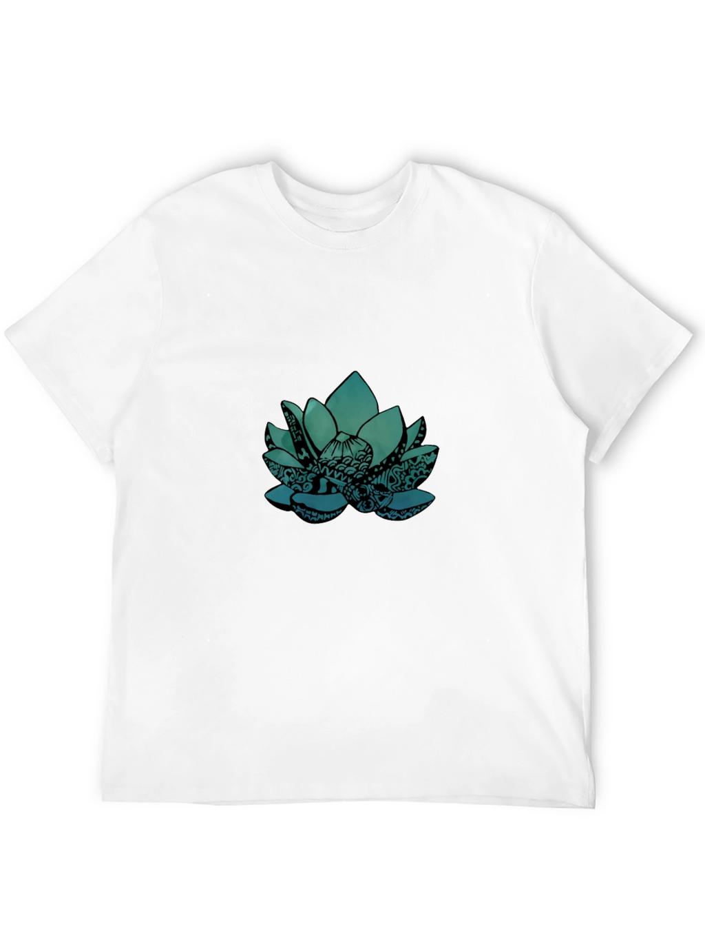 Lotus Graphic Tee - Black Cotton Blend