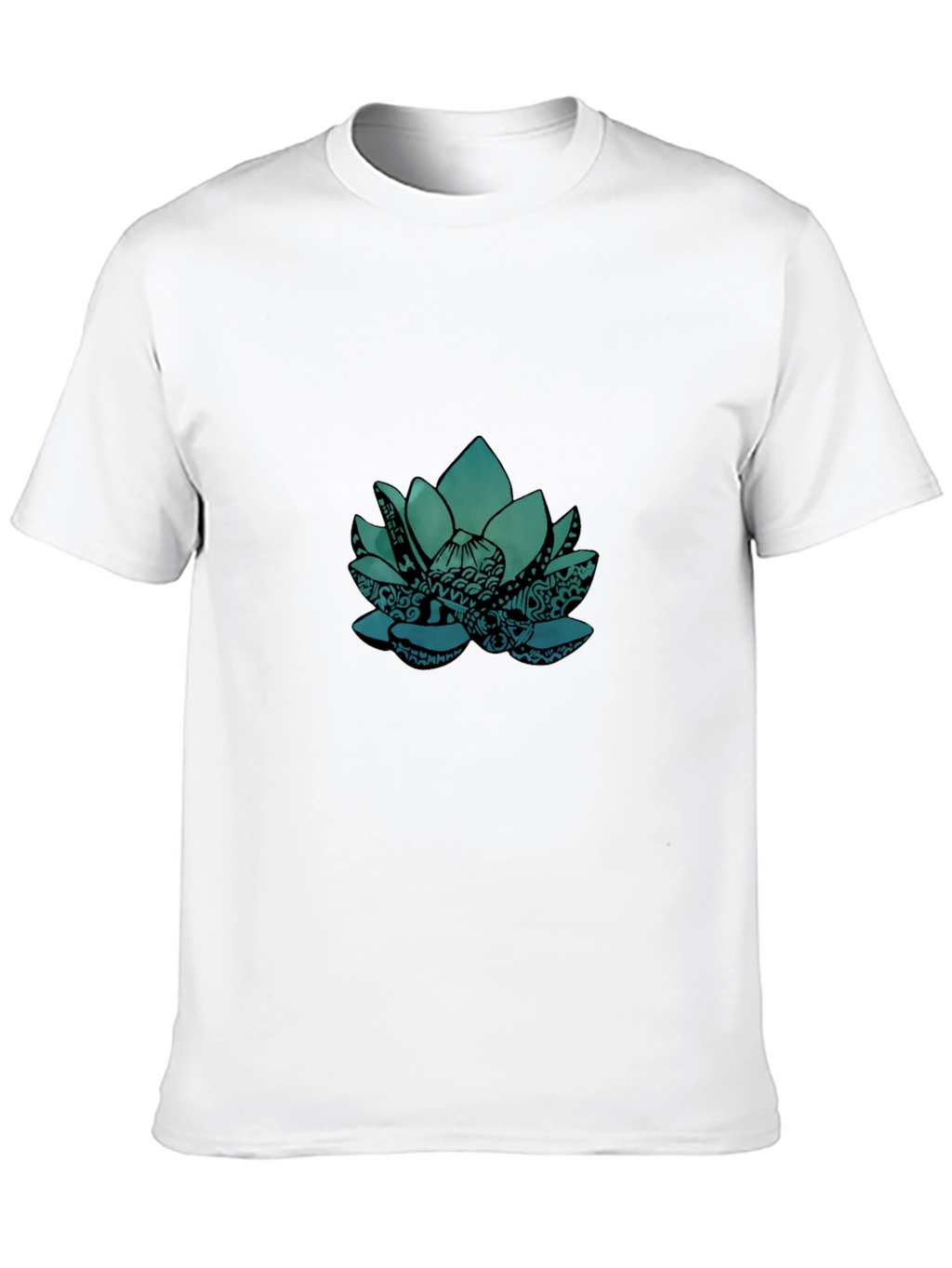 Lotus Graphic Tee - Black Cotton Blend
