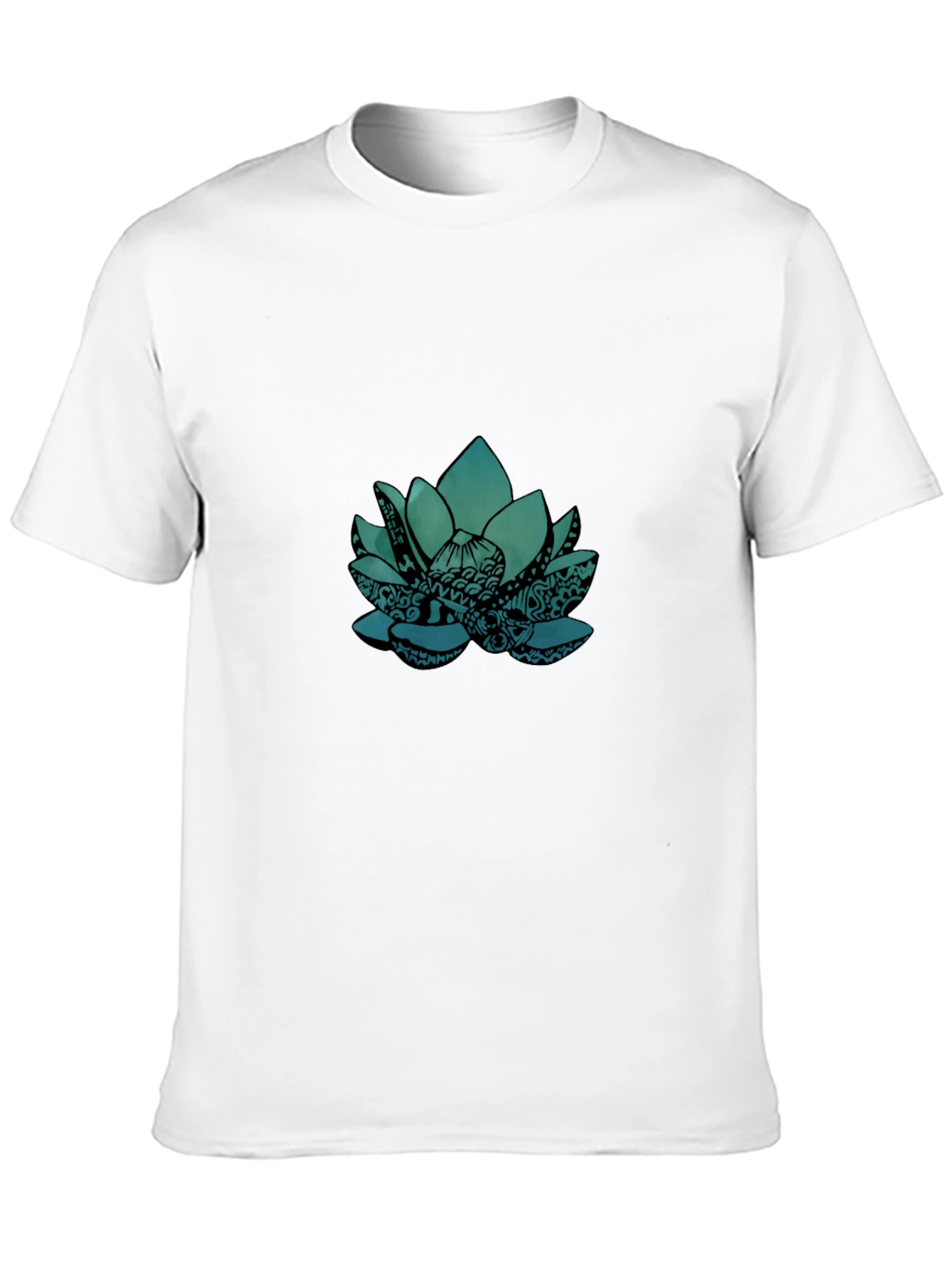 Lotus Graphic Tee - Black Cotton Blend