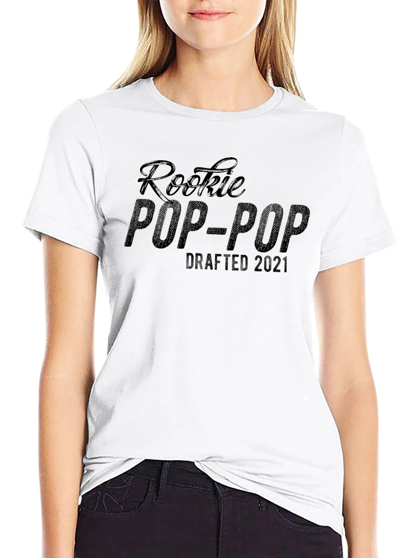 Rookie Pop-Pop Drafted 2021 Black T-Shirt