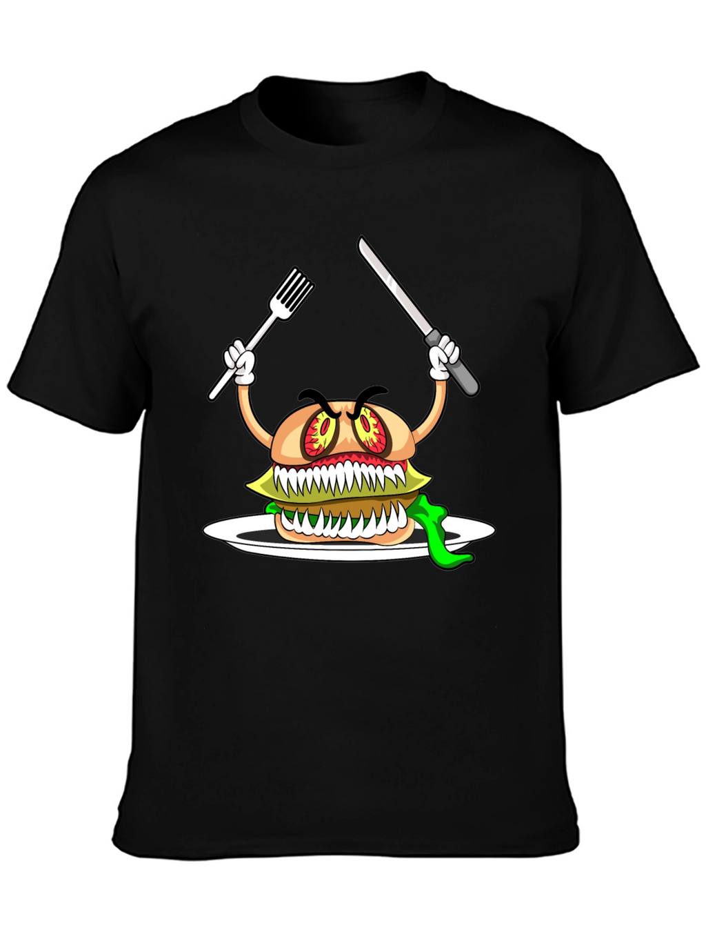 Monster Burger Graphic T-Shirt - Black