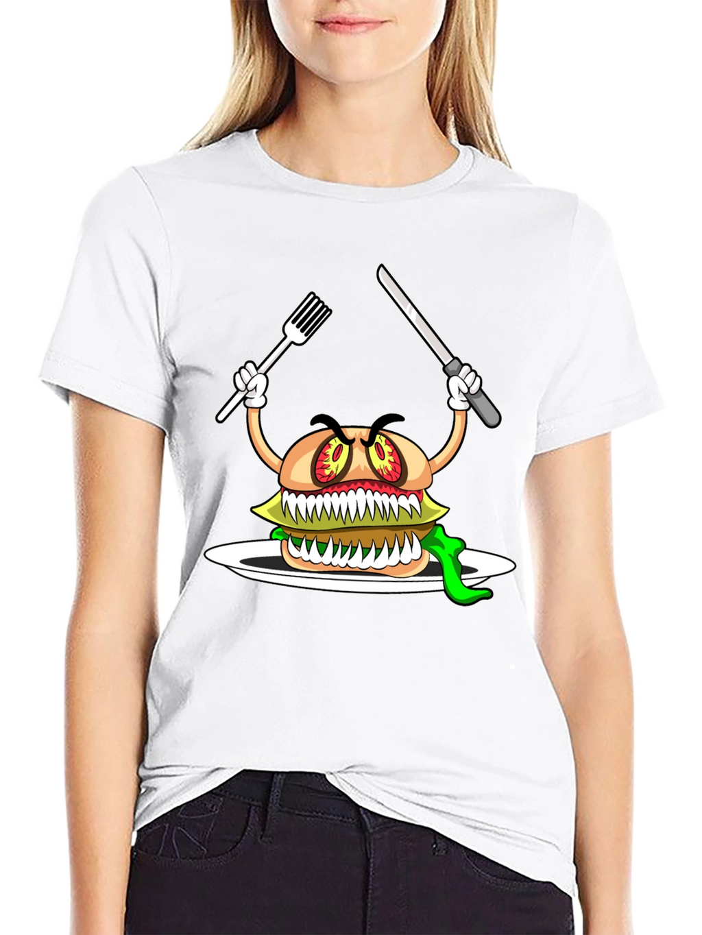 Monster Burger Graphic T-Shirt - Black