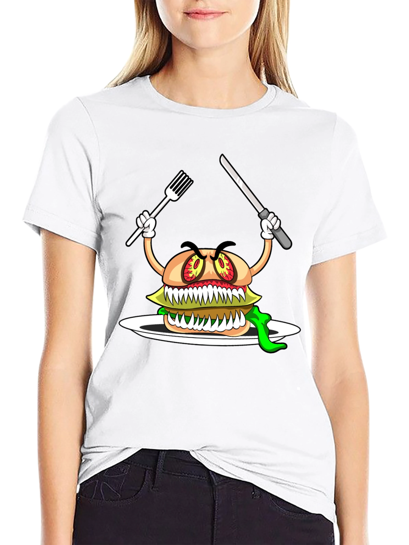 Monster Burger Graphic T-Shirt - Black