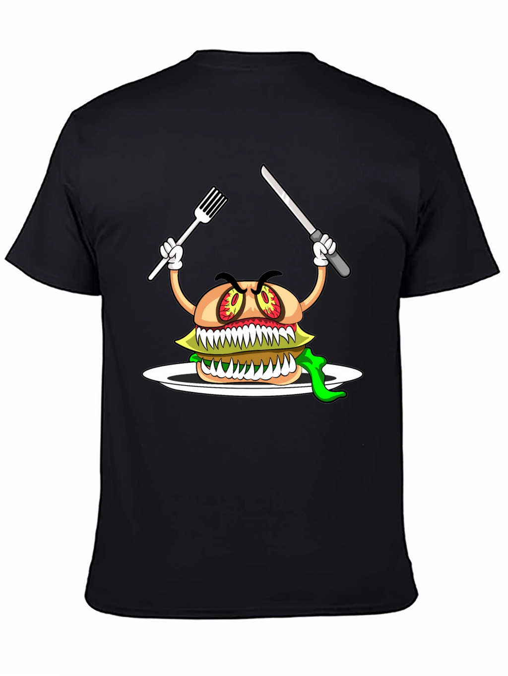 Monster Burger Graphic T-Shirt - Black