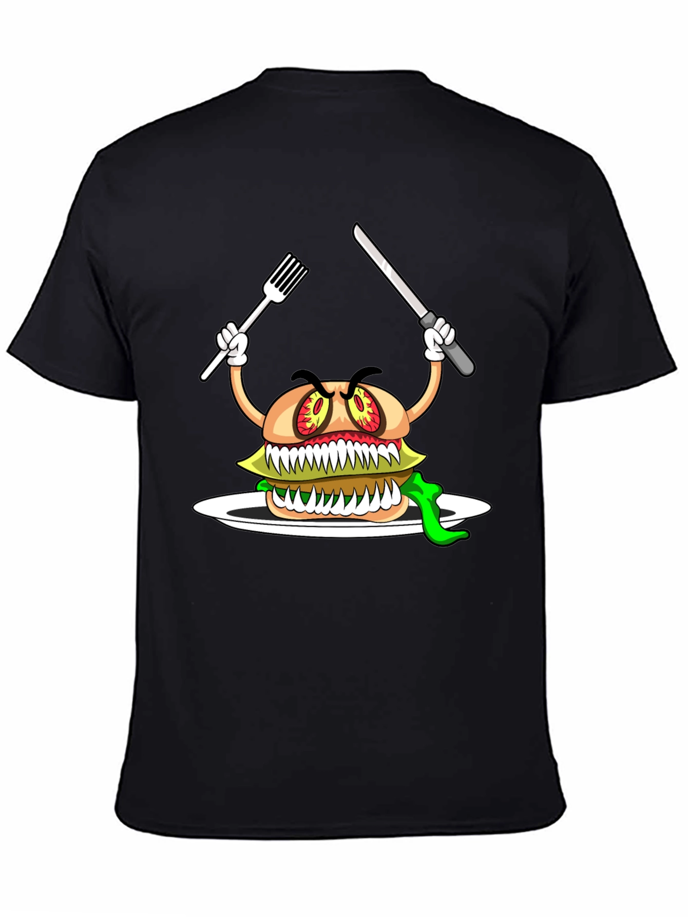 Monster Burger Graphic T-Shirt - Black