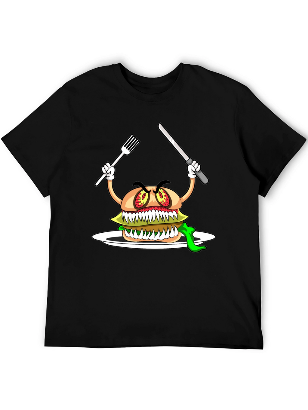 Monster Burger Graphic T-Shirt - Black