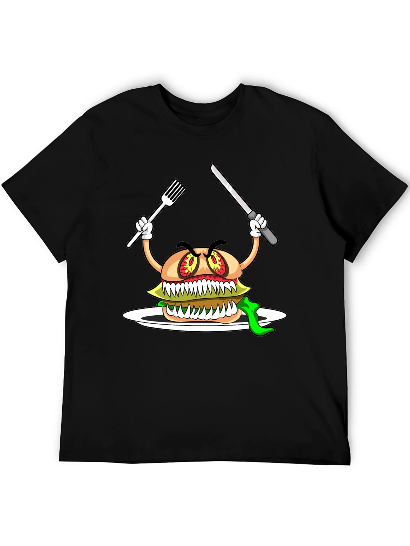 Monster Burger Graphic T-Shirt - Black