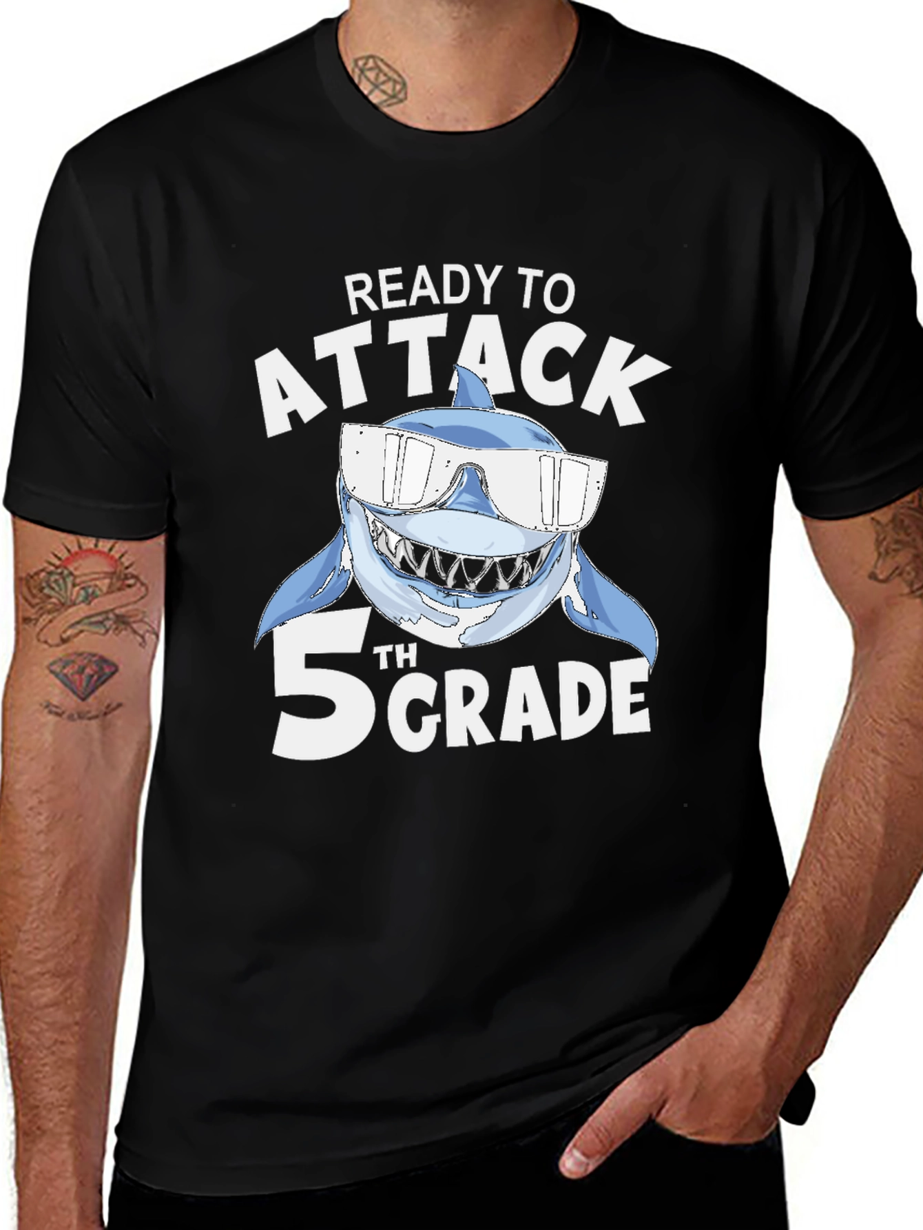 Ready to Attack 5th Grade Shark T-Shirt