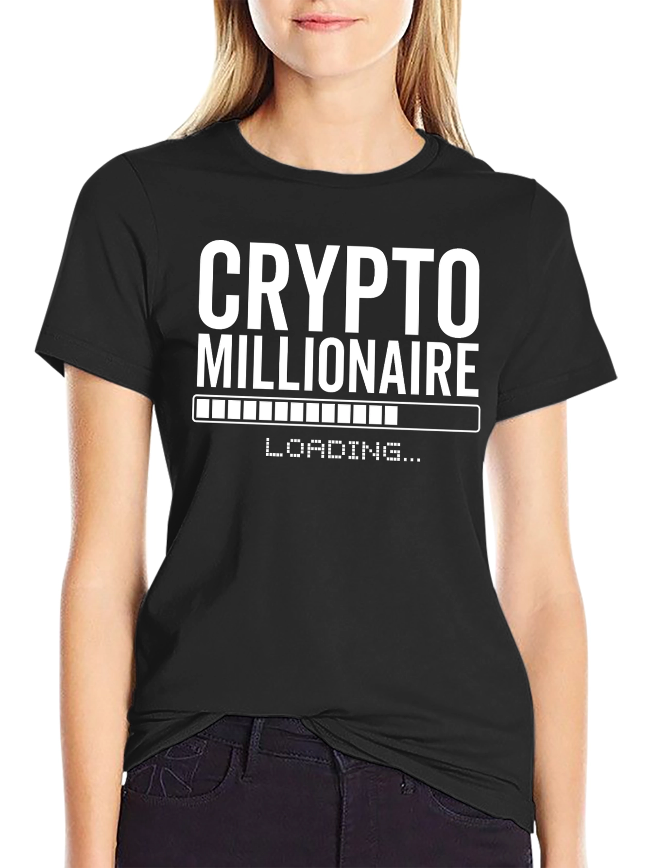 Crypto Millionaire Loading Black T-Shirt