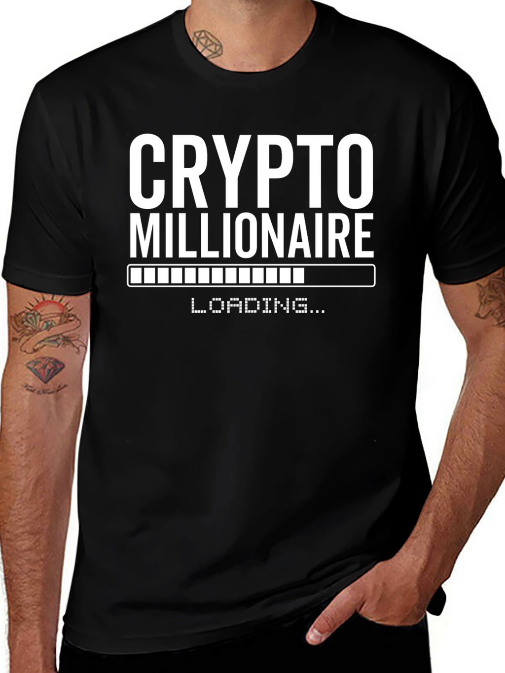Crypto Millionaire Loading Black T-Shirt