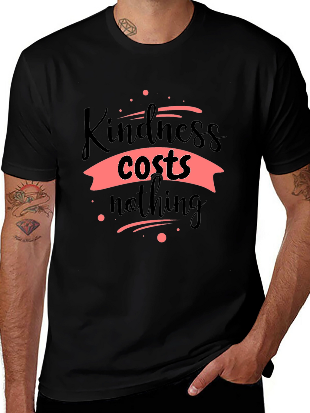 Kindness Costs Nothing Black T-Shirt