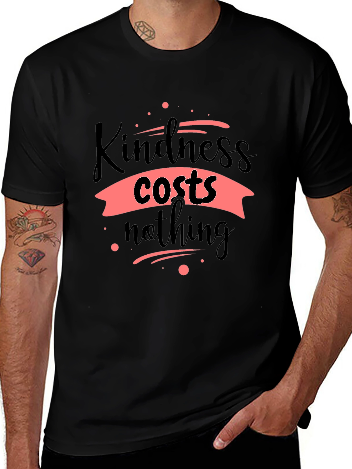 Kindness Costs Nothing Black T-Shirt