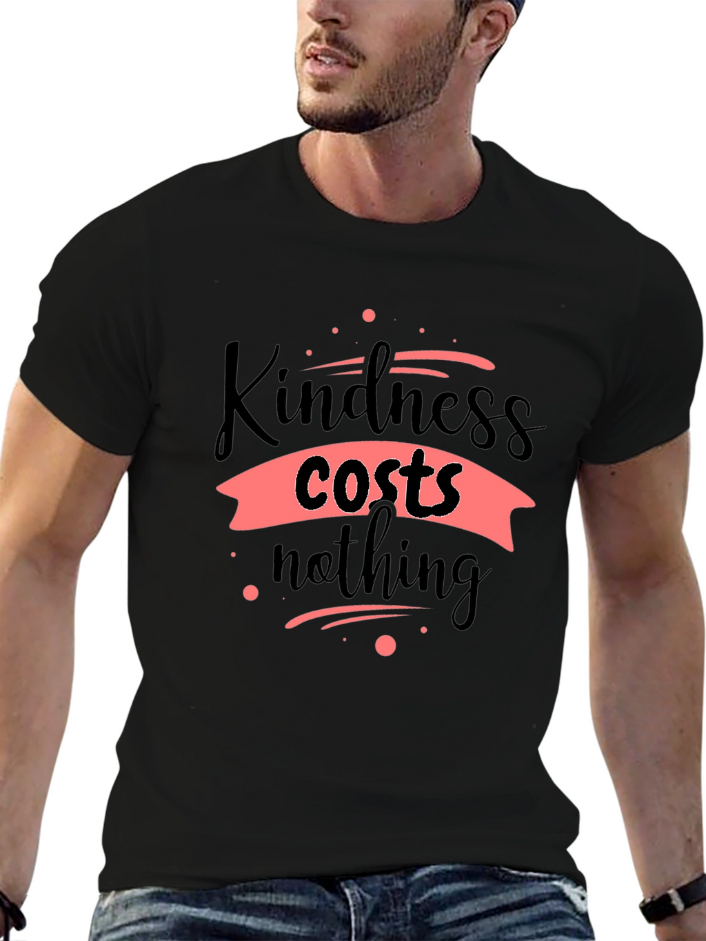 Kindness Costs Nothing Black T-Shirt