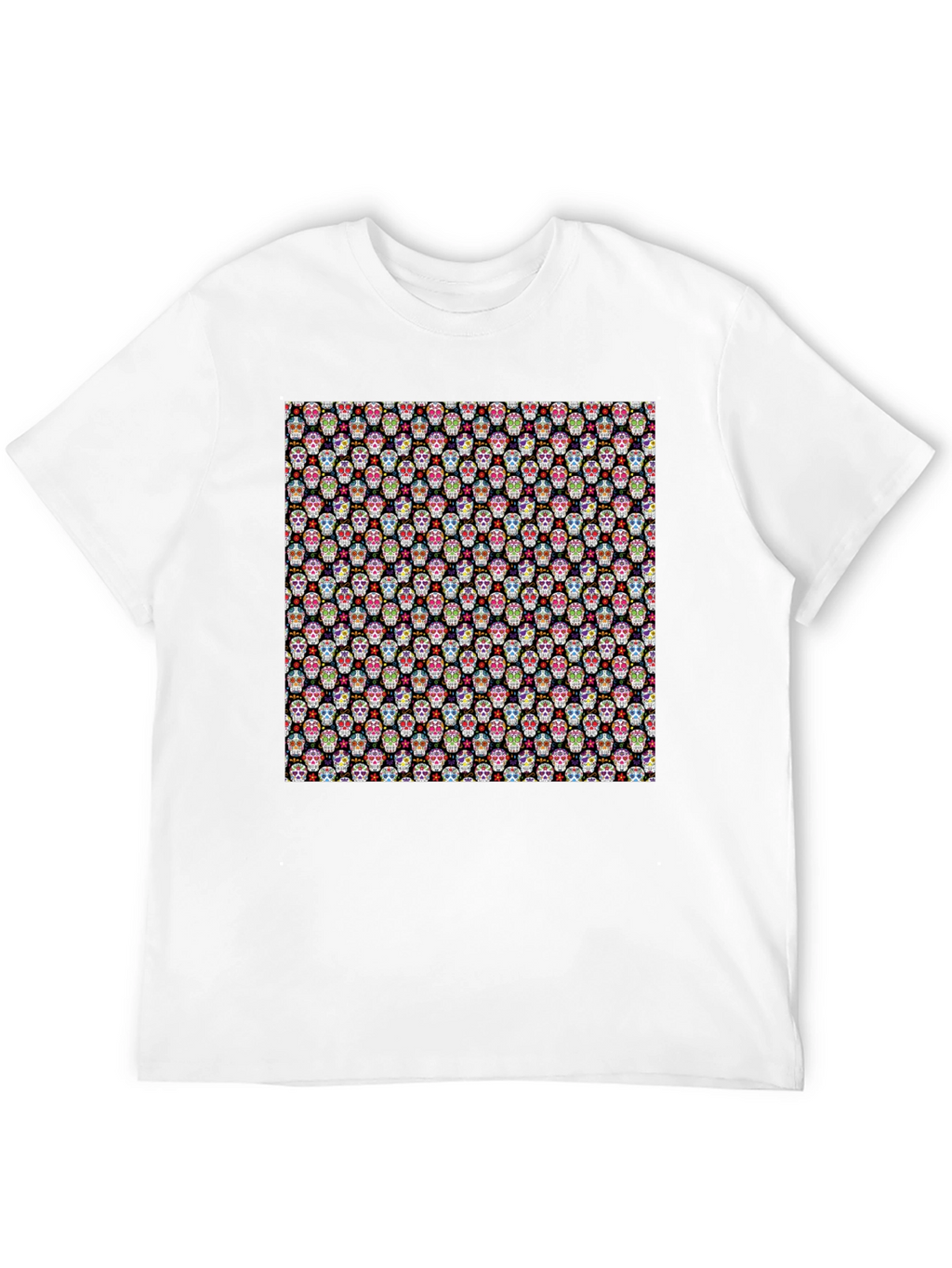 Skull Pattern Black Tee - Stylish & Unique