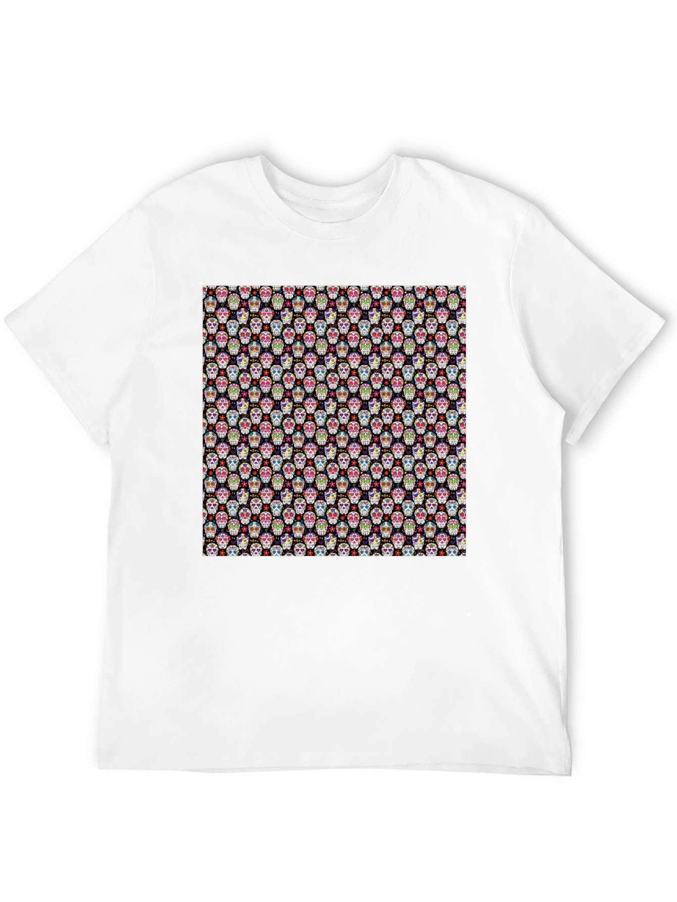 Skull Pattern Black Tee - Stylish & Unique