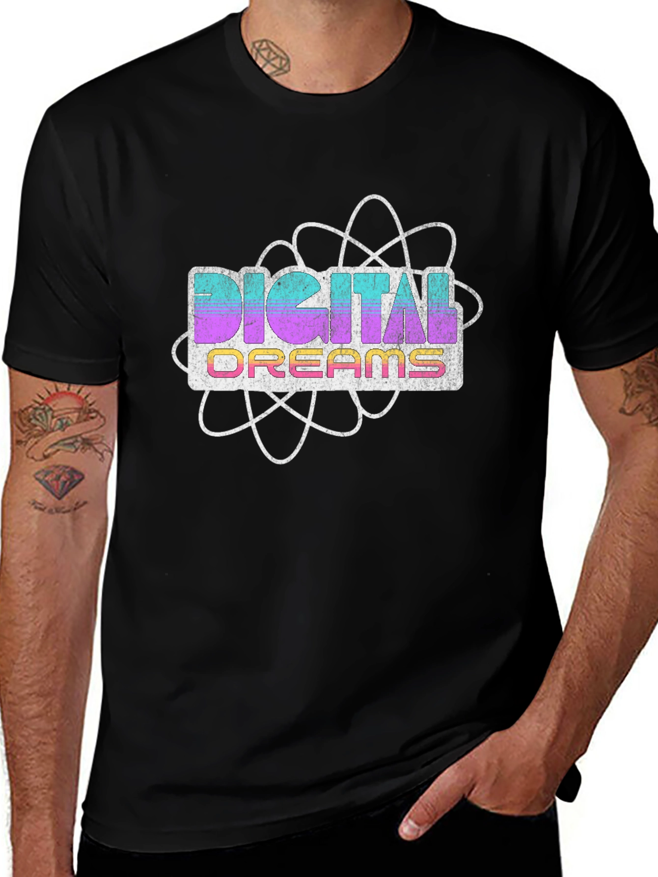 Digital Dreams Retro Style T-Shirt