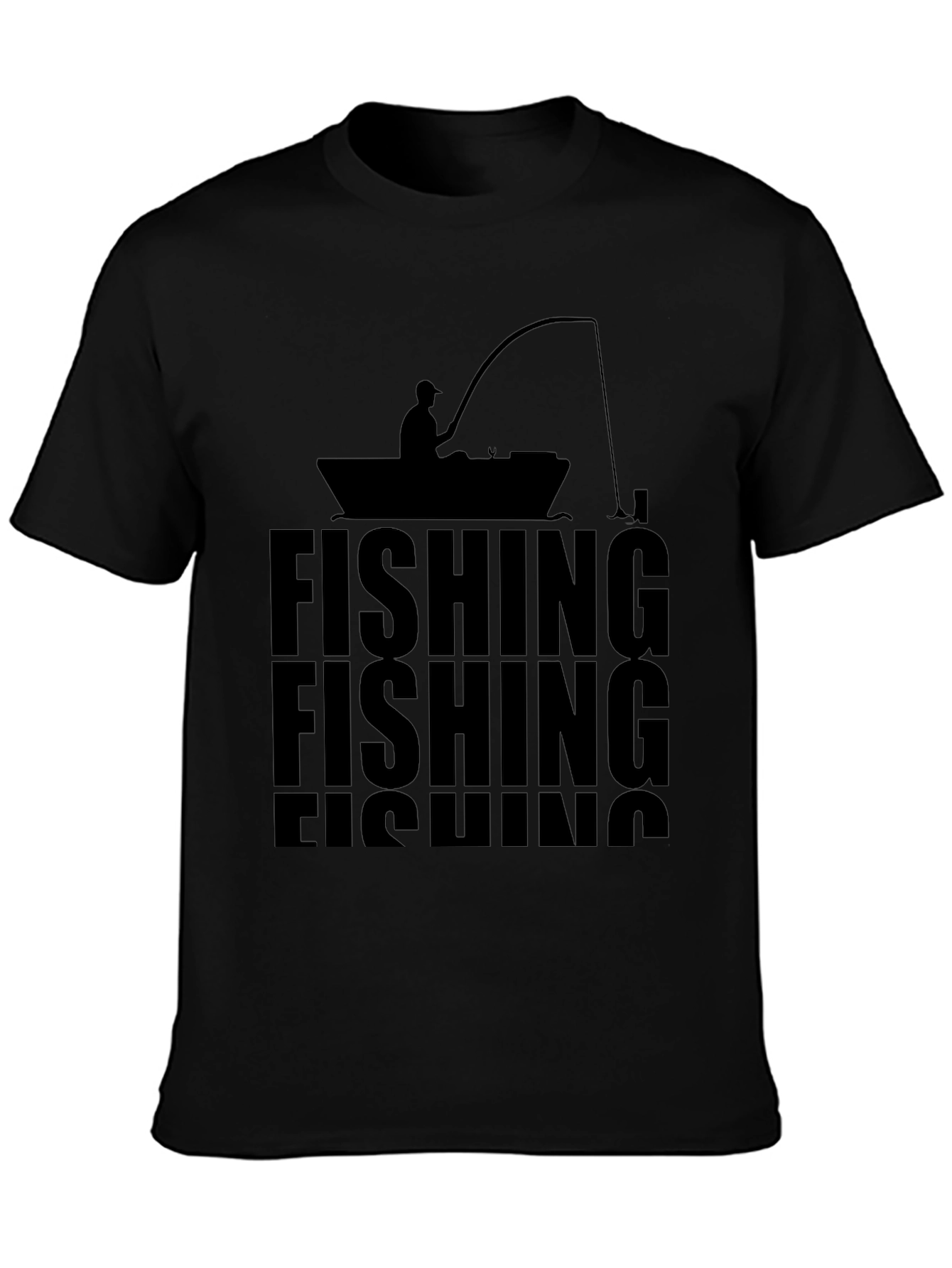 Fishing Graphic Tee - Mens Black T-Shirt