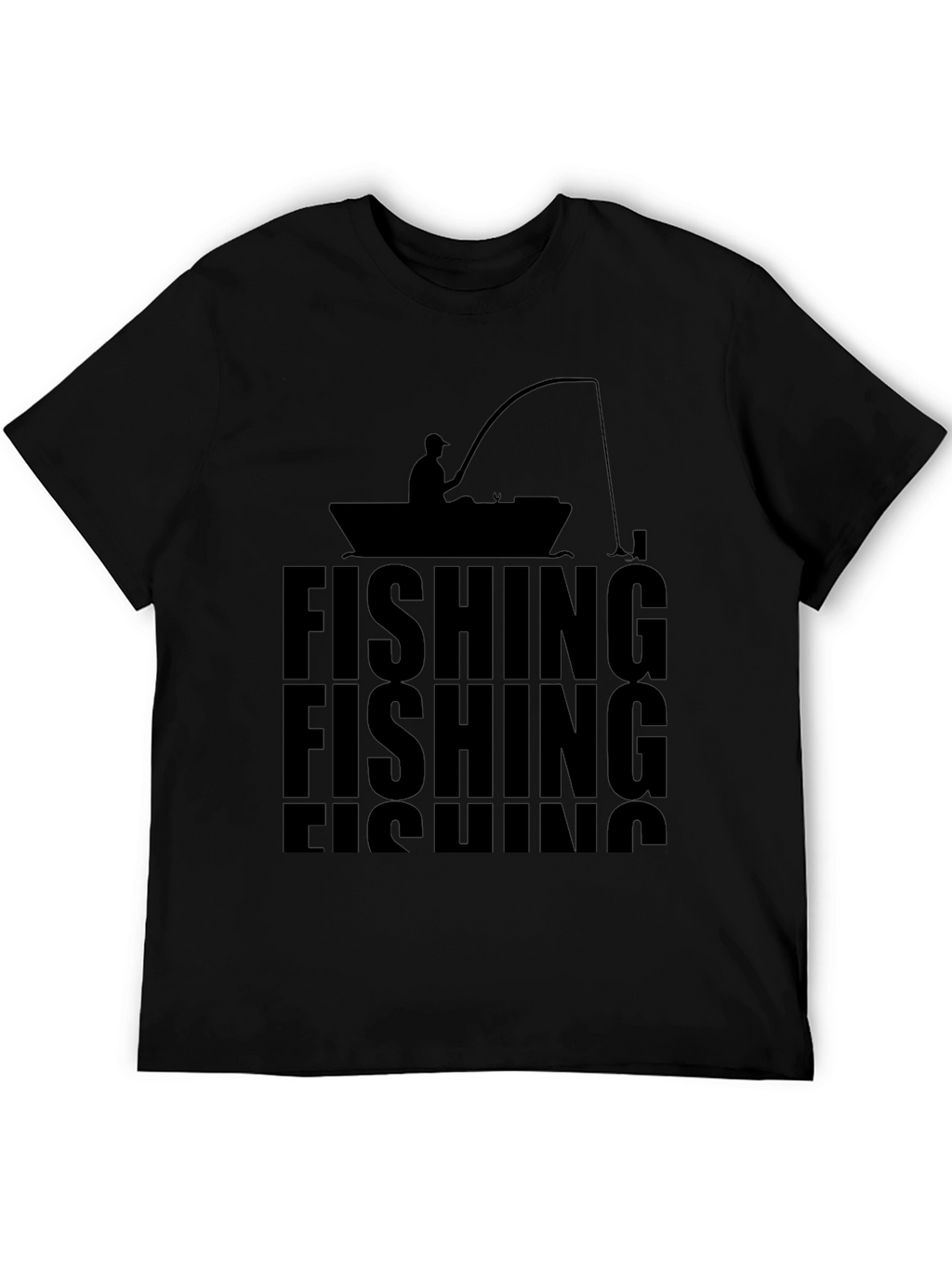 Fishing Graphic Tee - Mens Black T-Shirt