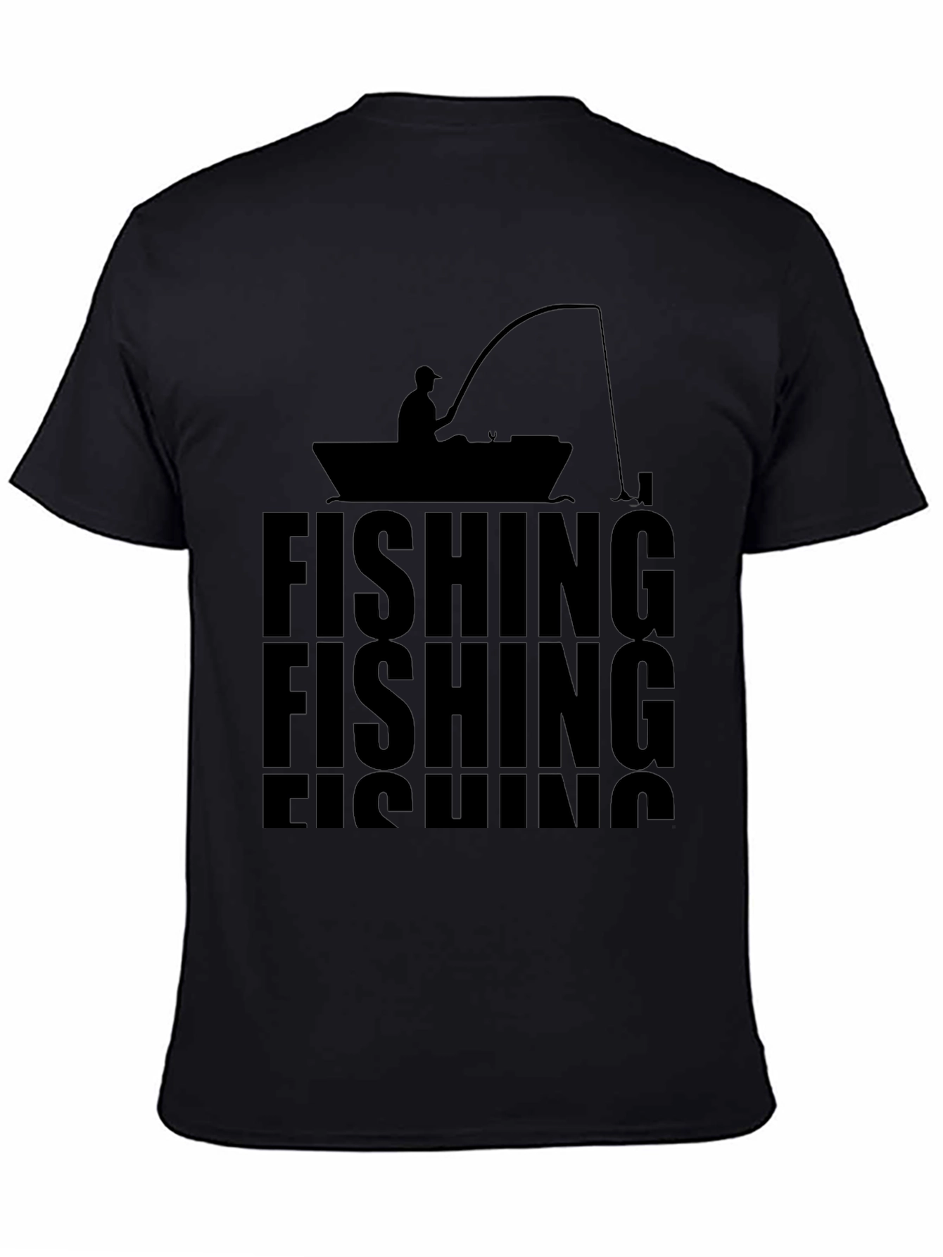 Fishing Graphic Tee - Mens Black T-Shirt
