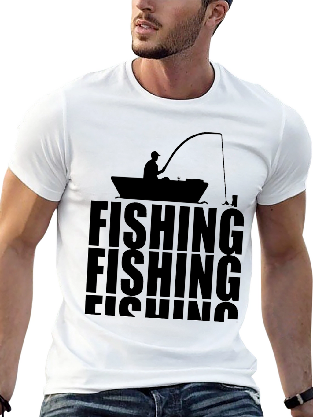 Fishing Graphic Tee - Mens Black T-Shirt