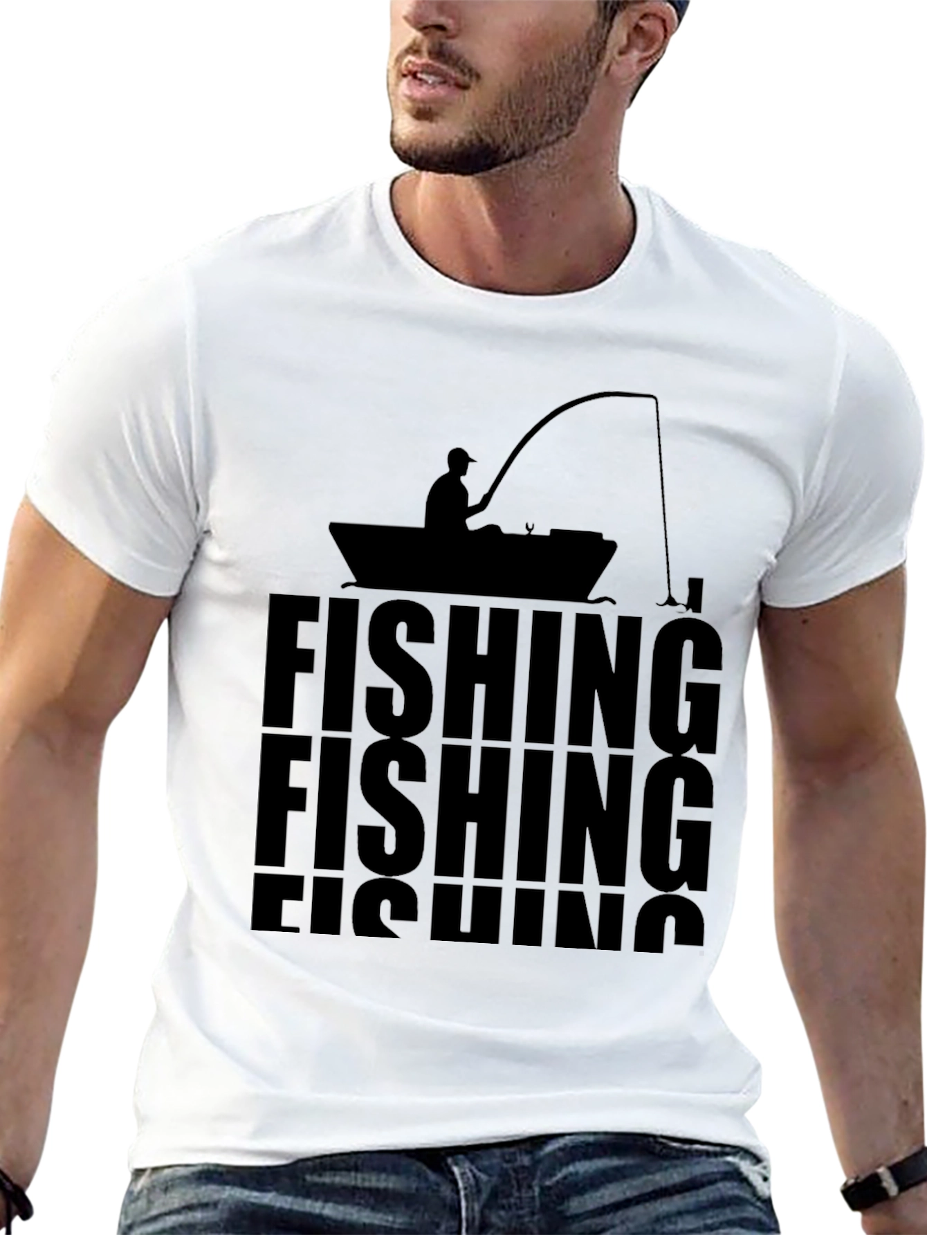 Fishing Graphic Tee - Mens Black T-Shirt