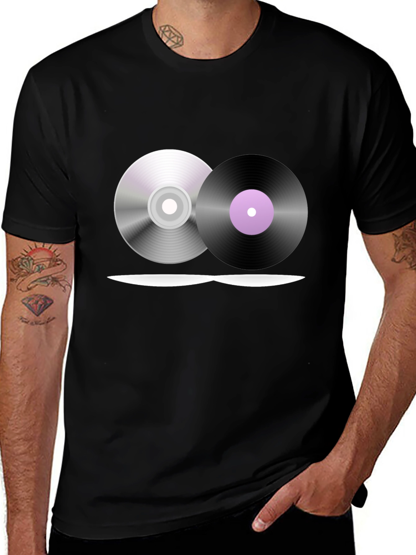 Music Lovers T-Shirt - CD & Vinyl Graphic Tee