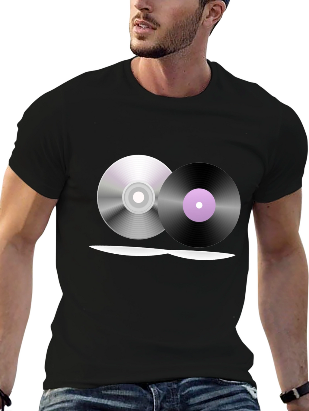 Music Lovers T-Shirt - CD & Vinyl Graphic Tee