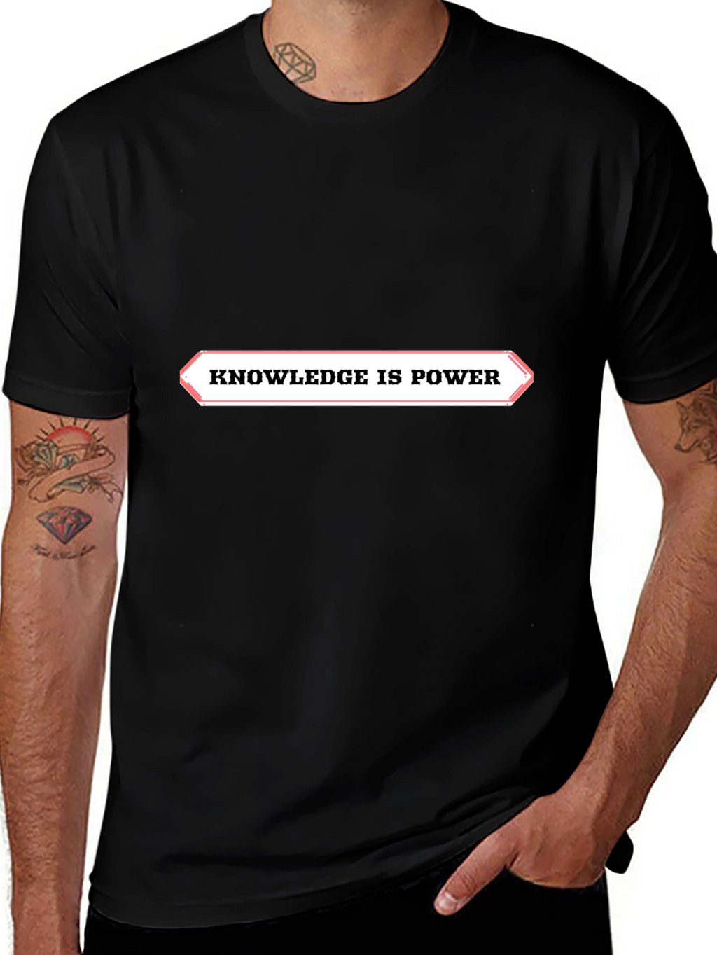 Knowledge is Power Black Graphic Tee