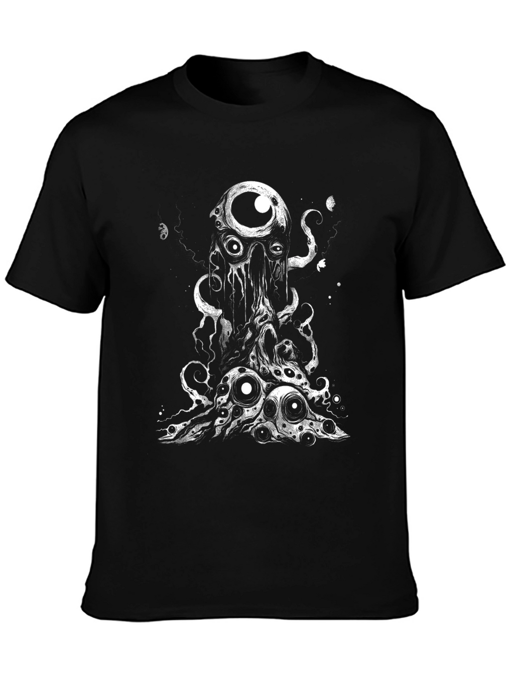 Eye Monster Graphic Tee - Black Cotton T-Shirt