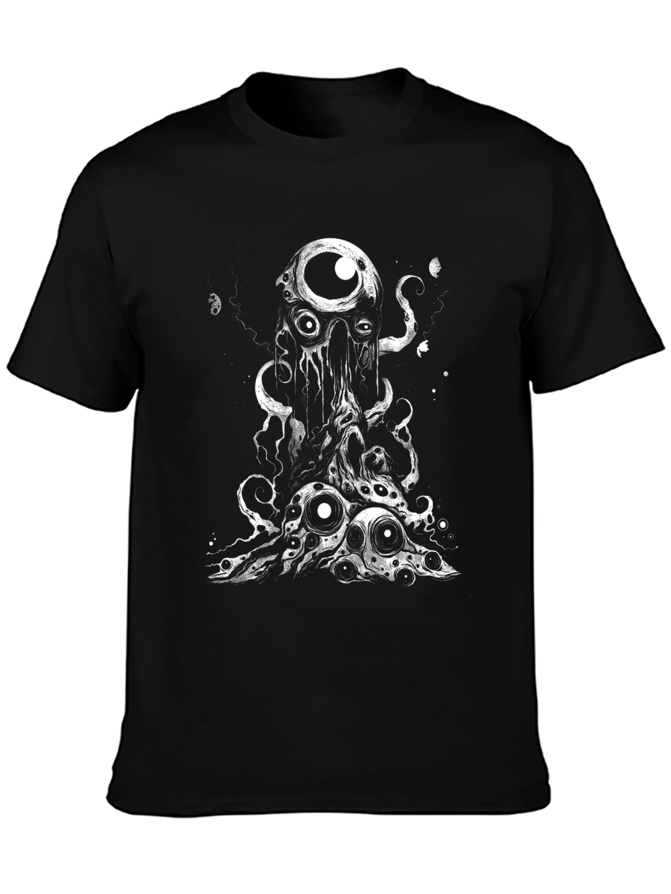 Eye Monster Graphic Tee - Black Cotton T-Shirt