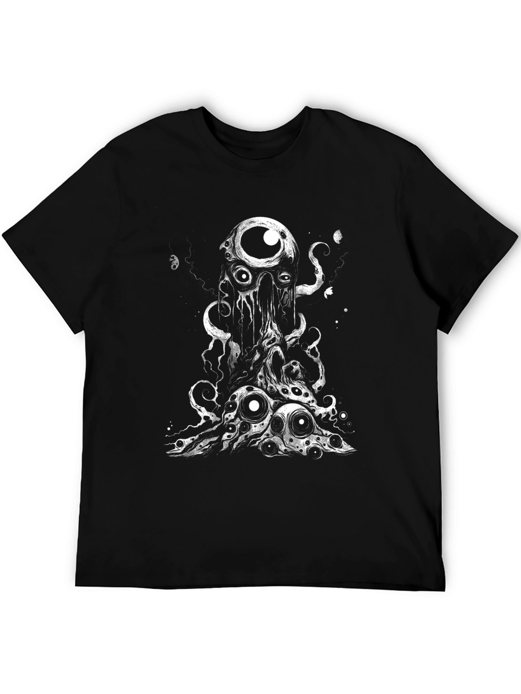 Eye Monster Graphic Tee - Black Cotton T-Shirt