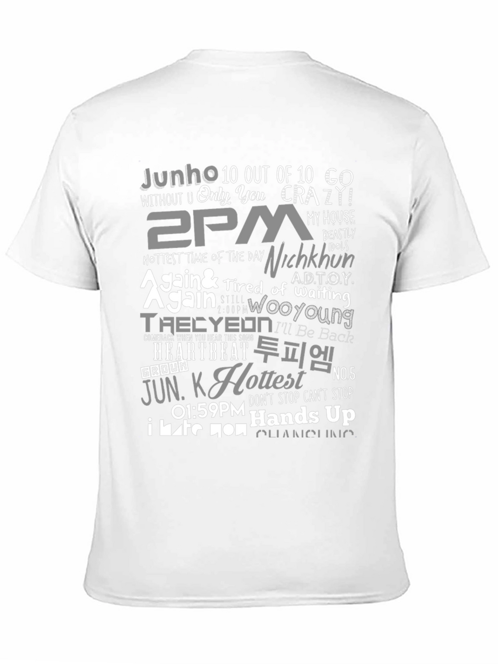 2PM K-Pop Inspired Graphic Print Black T-Shirt