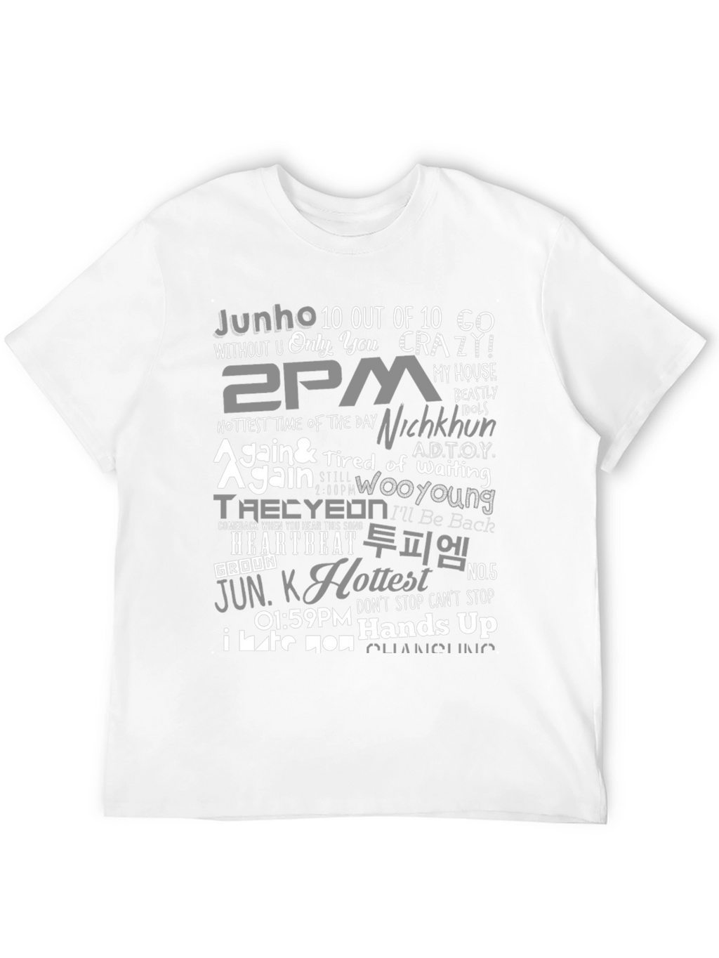 2PM K-Pop Inspired Graphic Print Black T-Shirt