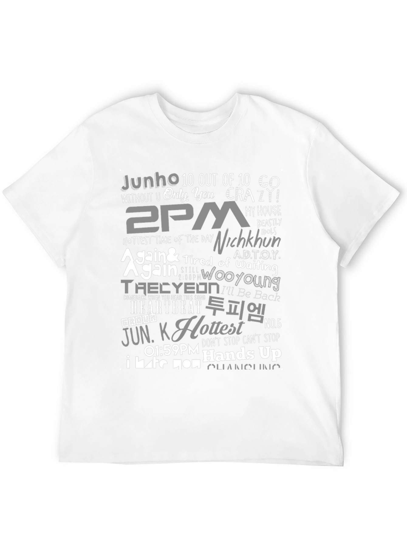 2PM K-Pop Inspired Graphic Print Black T-Shirt