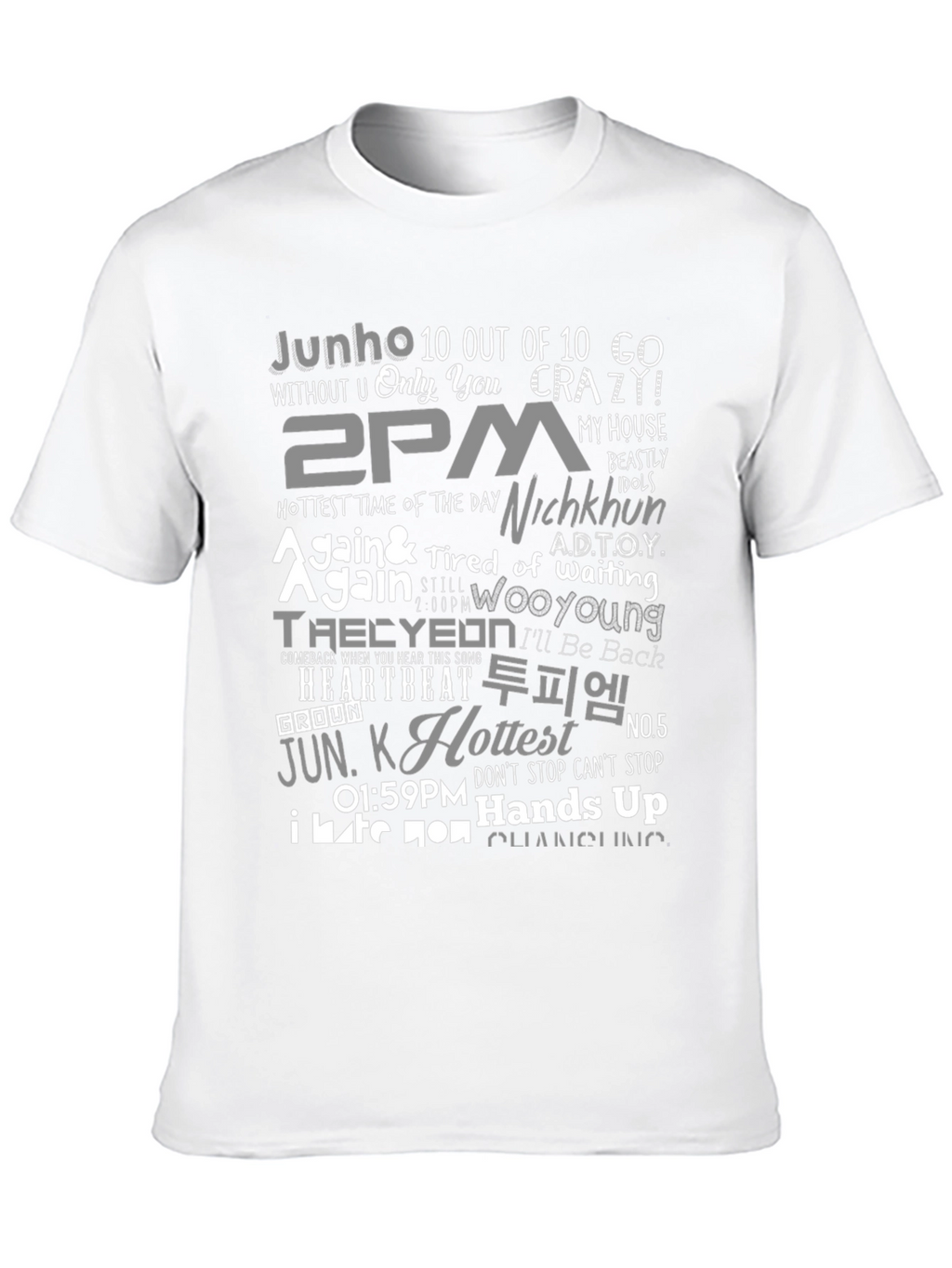 2PM K-Pop Inspired Graphic Print Black T-Shirt