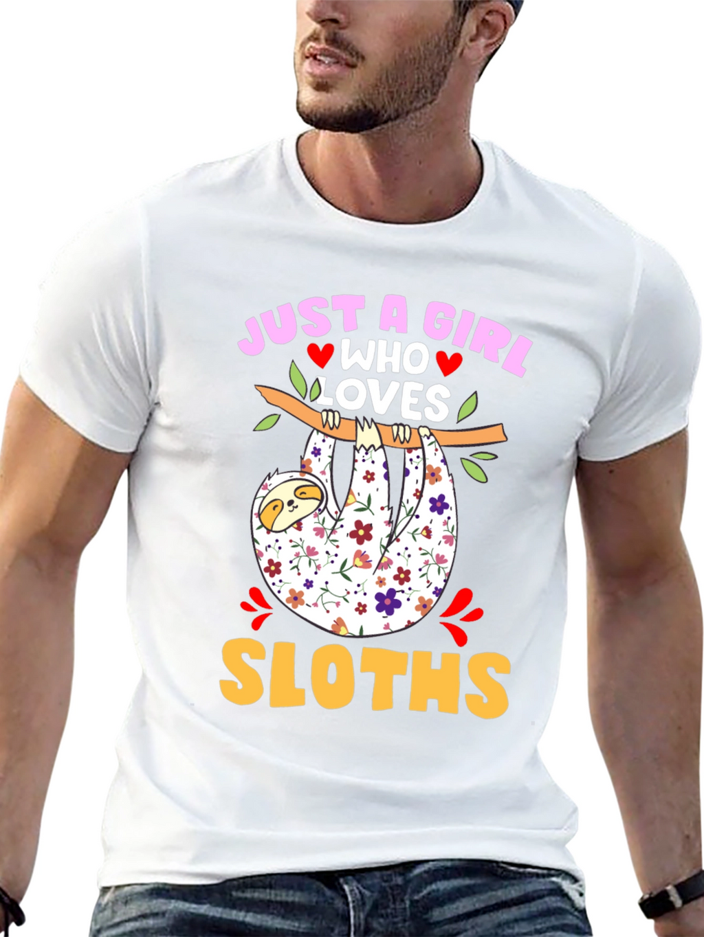 Just a Girl Who Loves Sloths Graphic T-Shirt