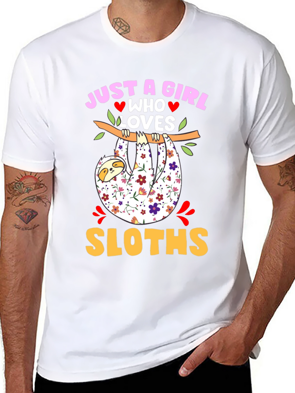 Just a Girl Who Loves Sloths Graphic T-Shirt