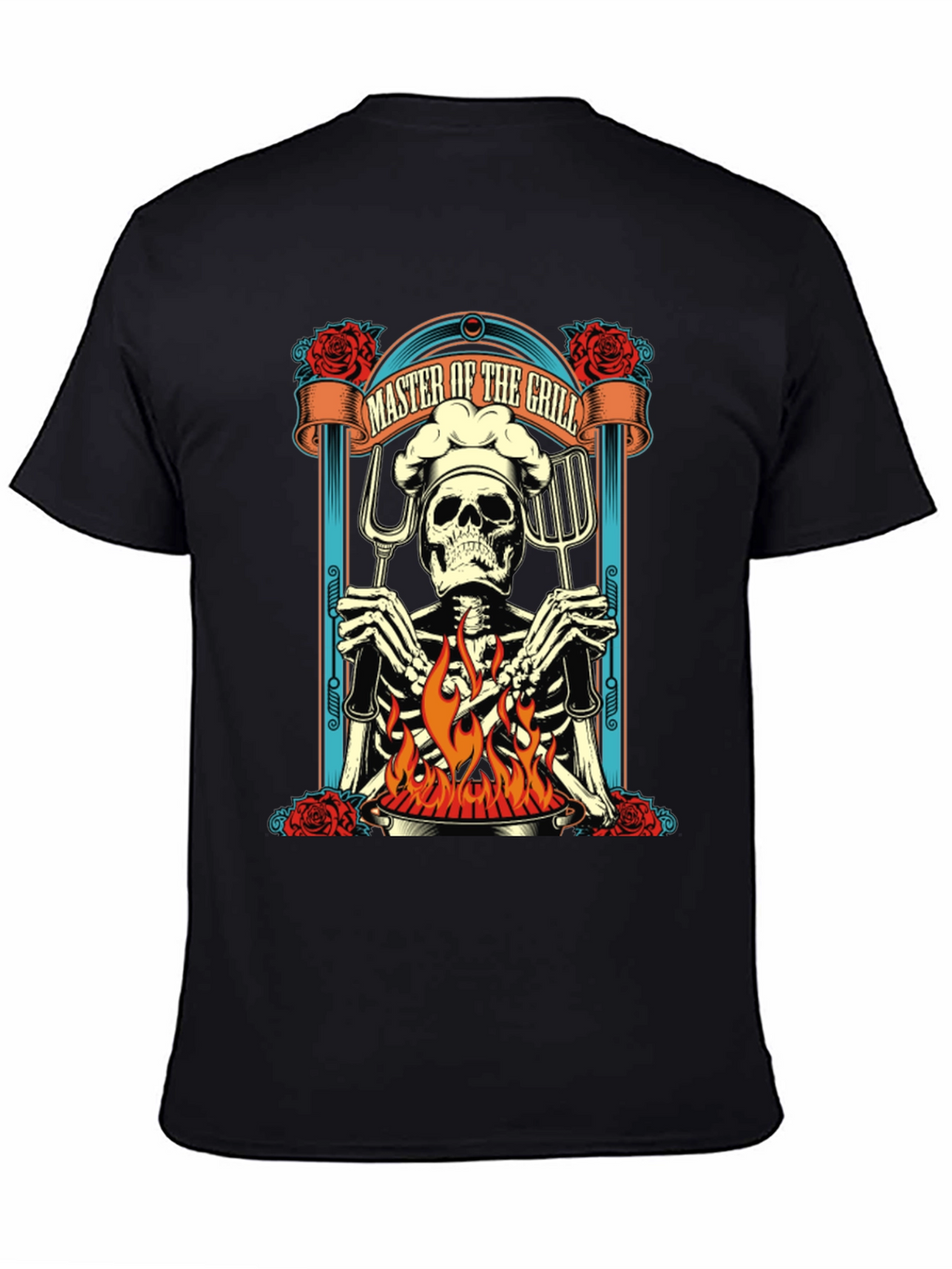 Master of the Grill Skeleton Chef Graphic Tee