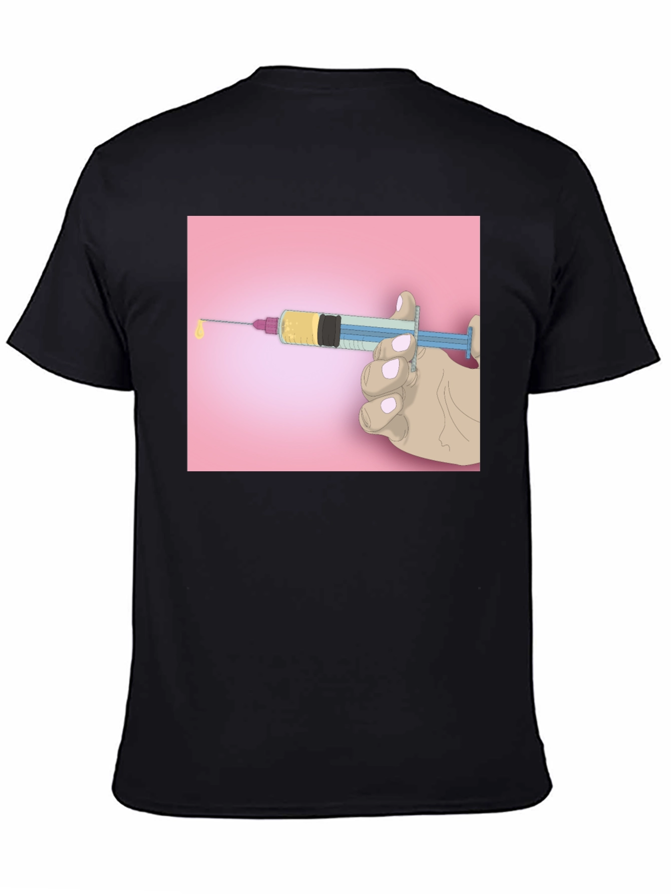 Unique Graphic Tee: Syringe Design - Bold Statement Piece