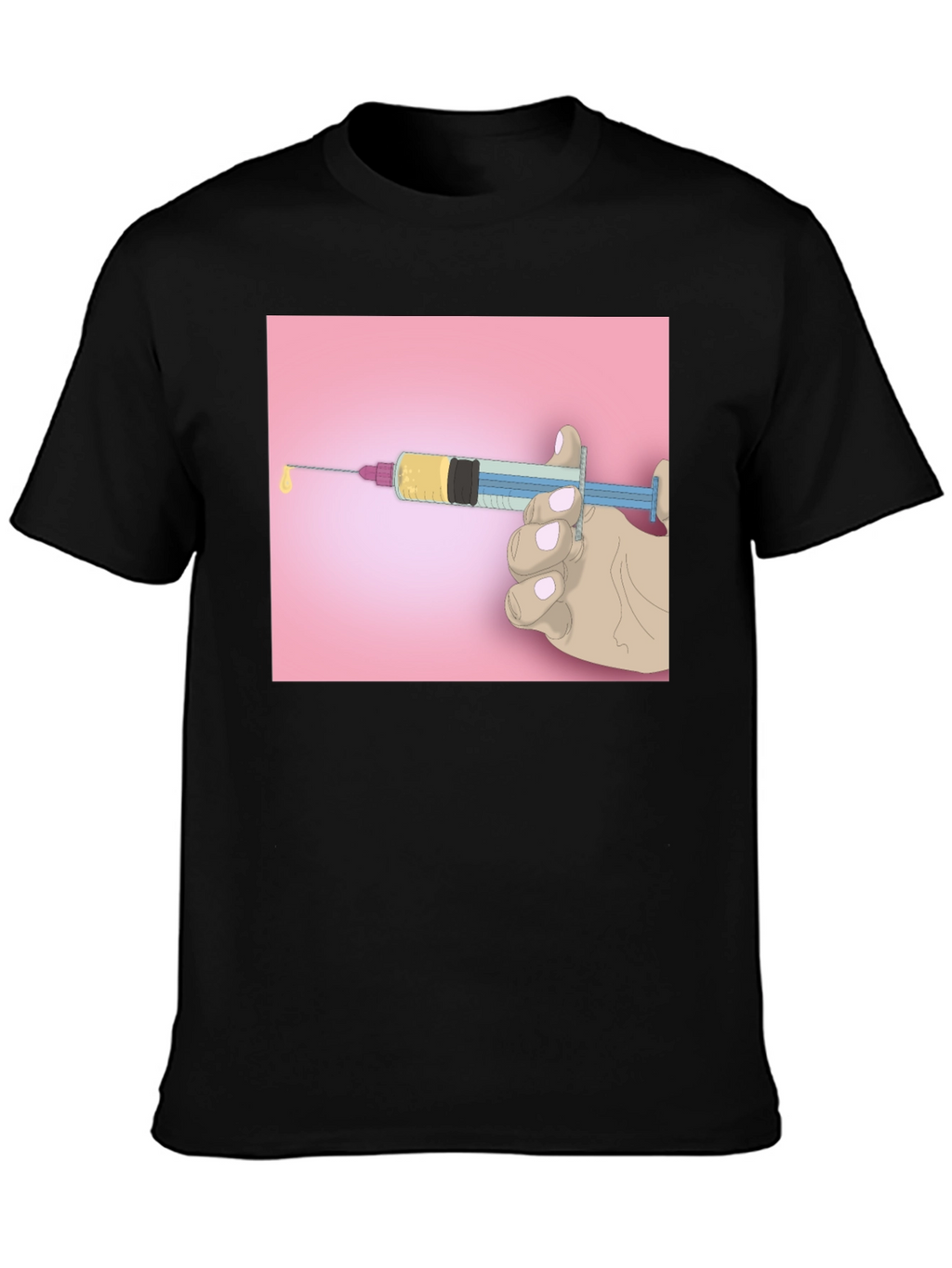 Unique Graphic Tee: Syringe Design - Bold Statement Piece