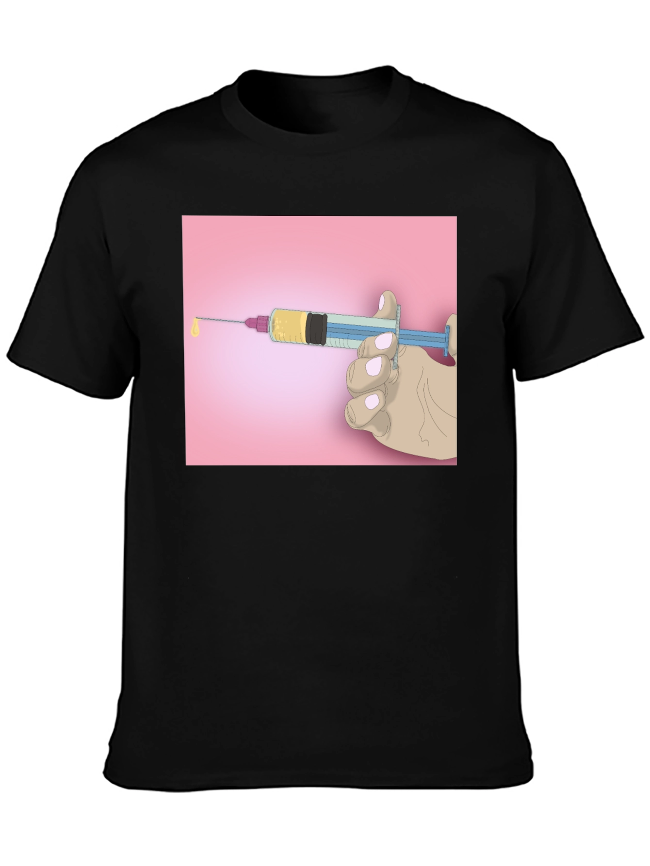 Unique Graphic Tee: Syringe Design - Bold Statement Piece