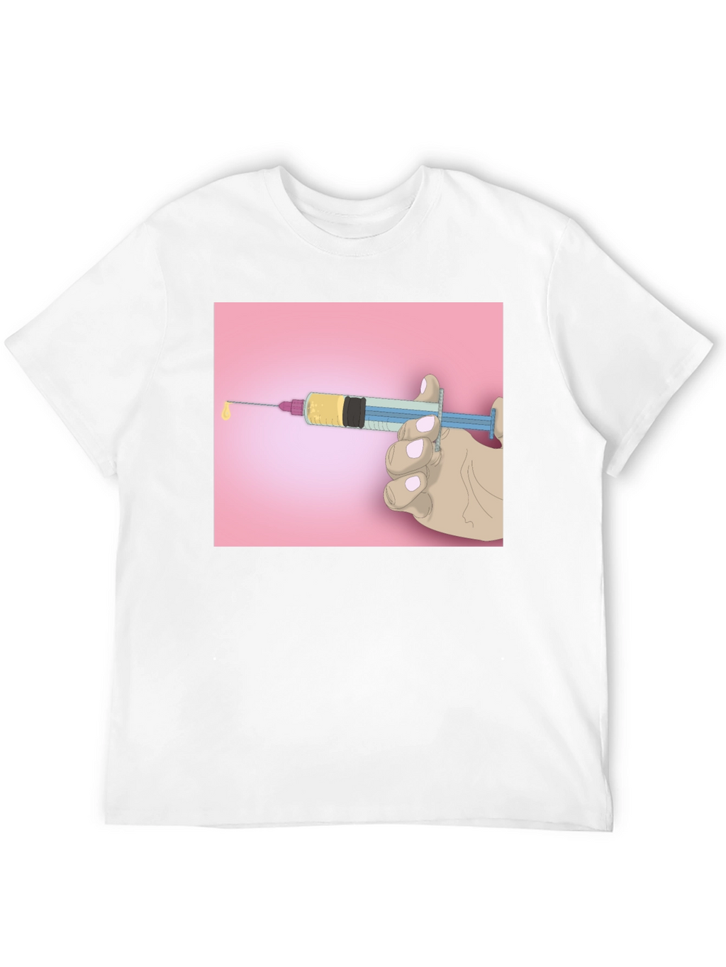 Unique Graphic Tee: Syringe Design - Bold Statement Piece