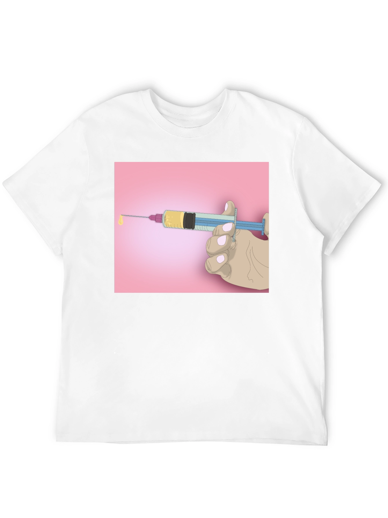 Unique Graphic Tee: Syringe Design - Bold Statement Piece