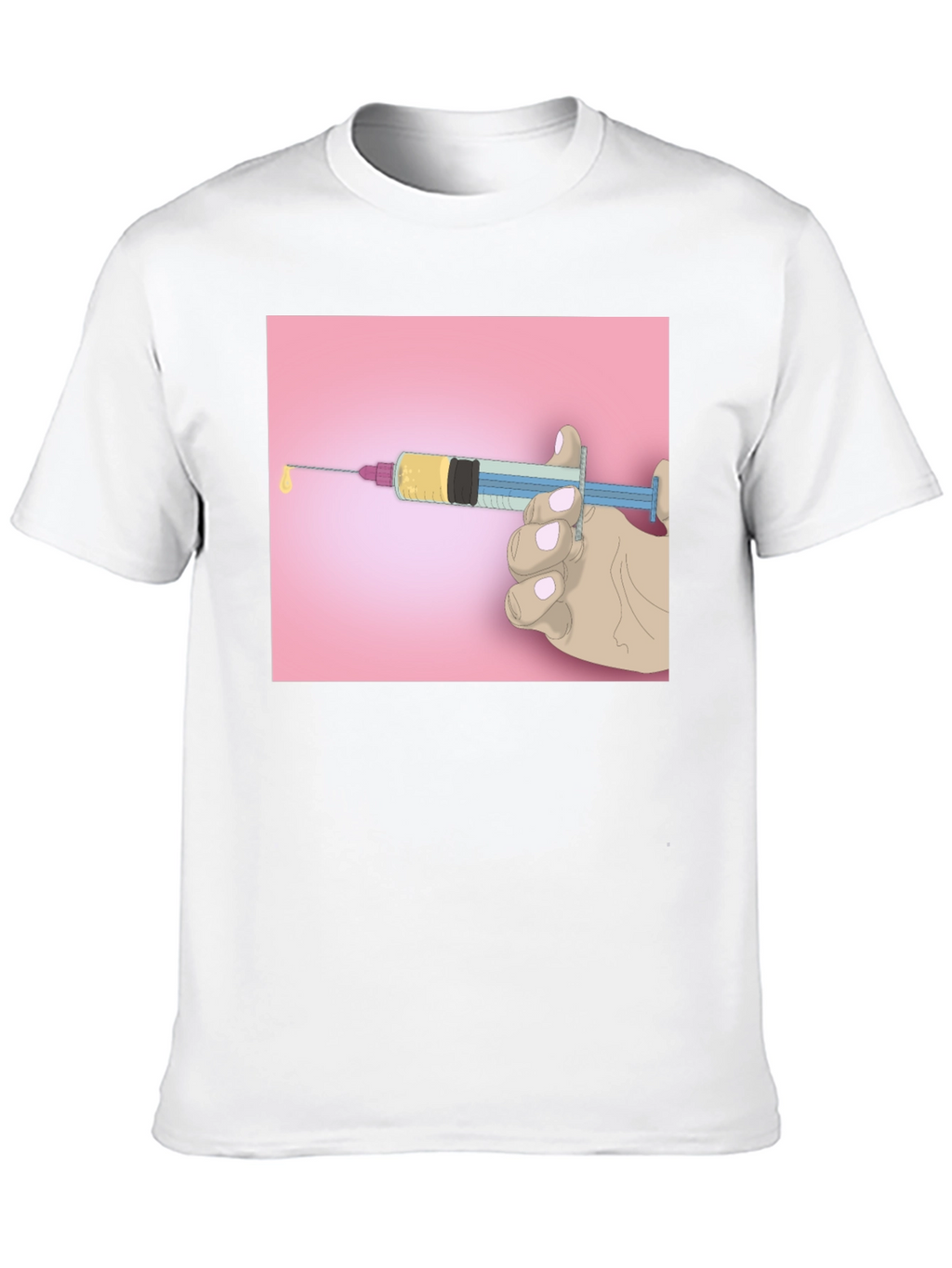 Unique Graphic Tee: Syringe Design - Bold Statement Piece