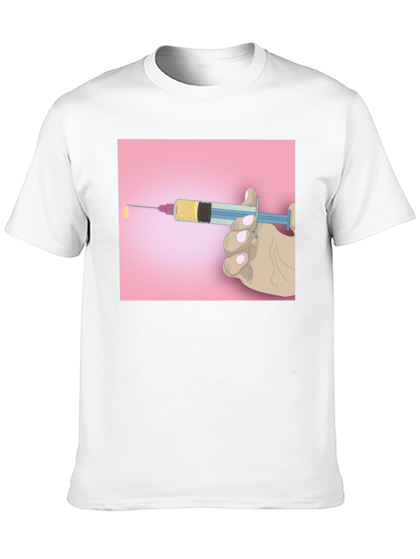 Unique Graphic Tee: Syringe Design - Bold Statement Piece