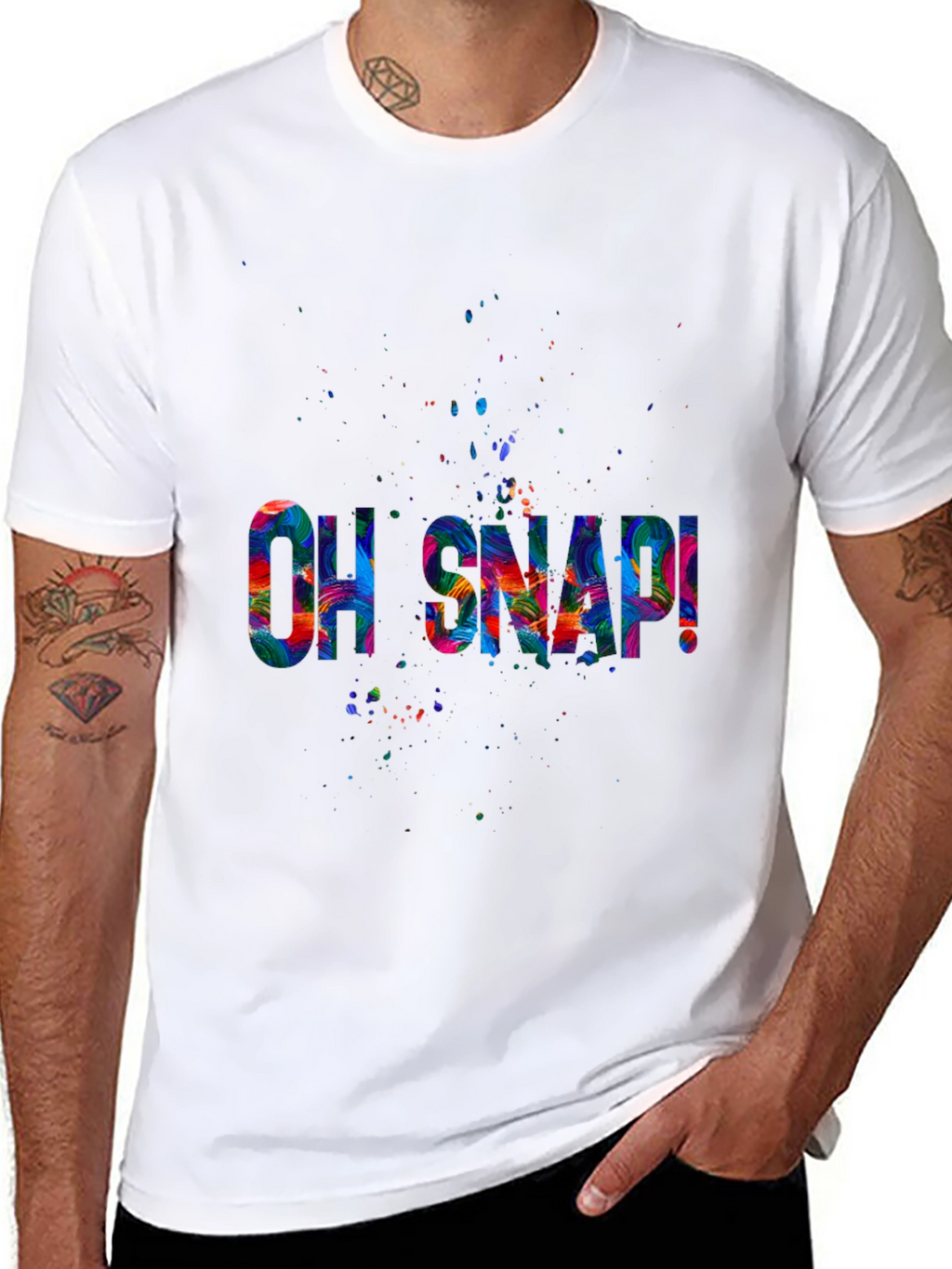 Oh Snap! Graphic Tee - Vibrant Print Black T-Shirt