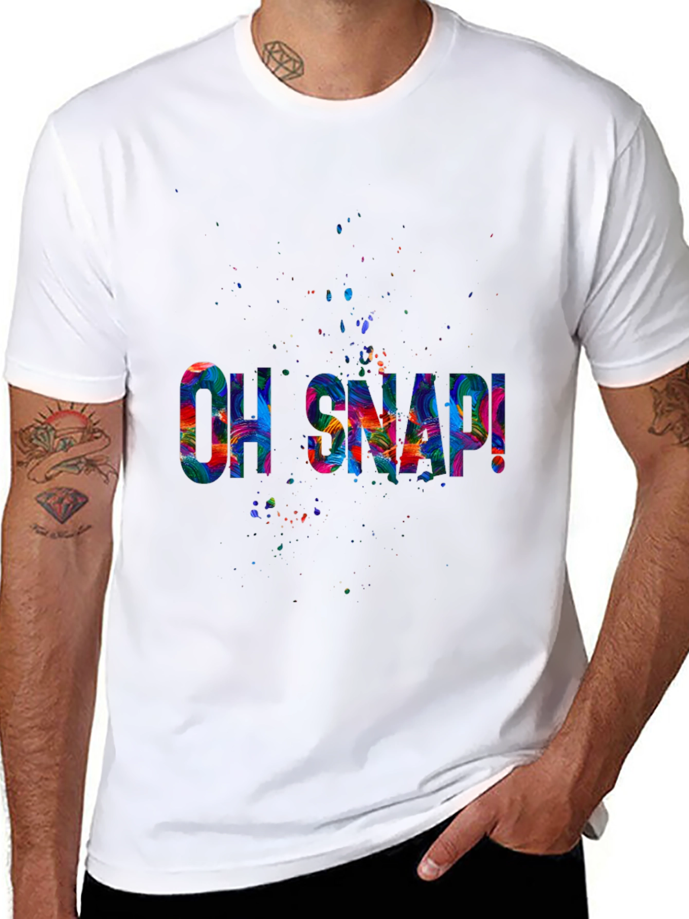 Oh Snap! Graphic Tee - Vibrant Print Black T-Shirt