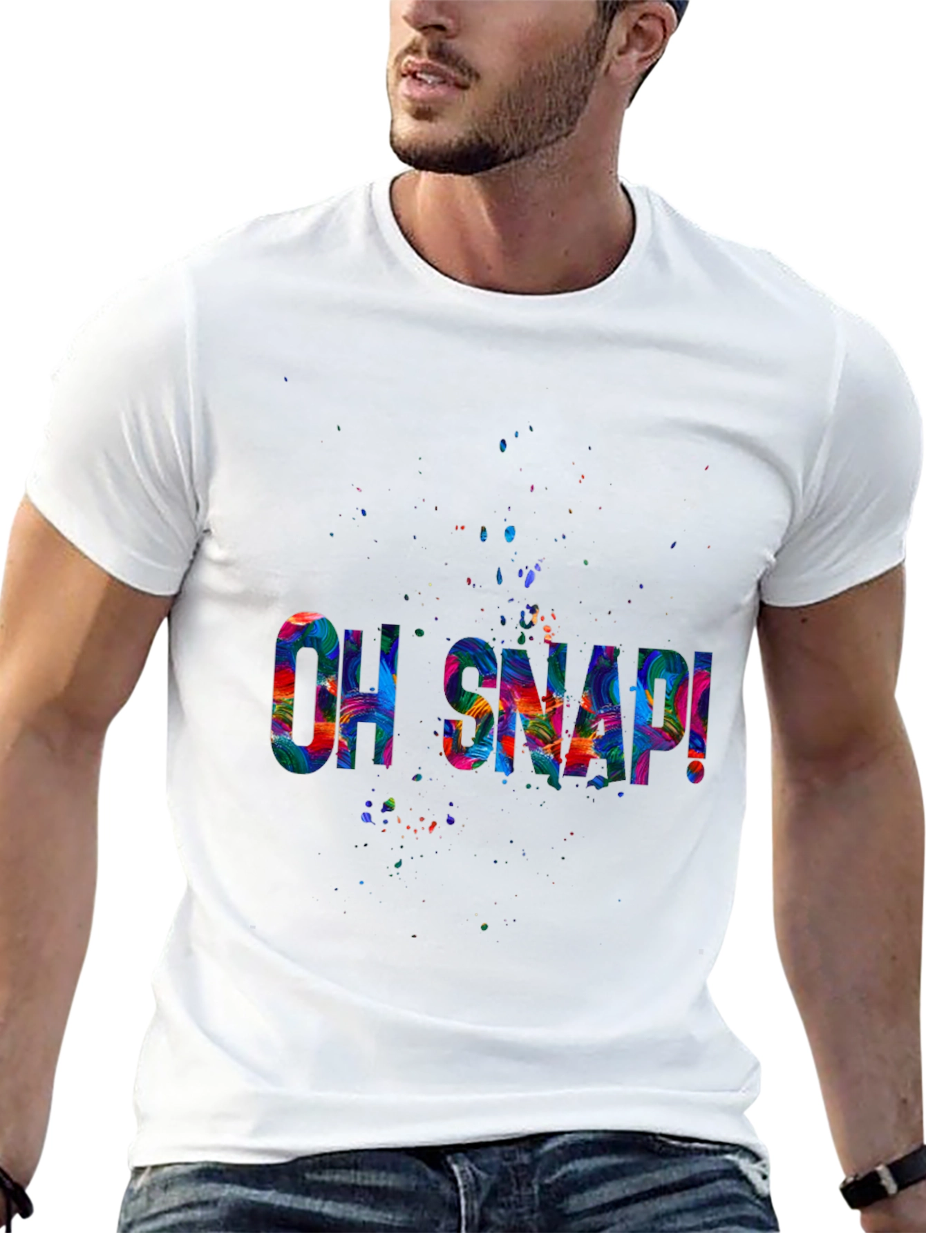 Oh Snap! Graphic Tee - Vibrant Print Black T-Shirt