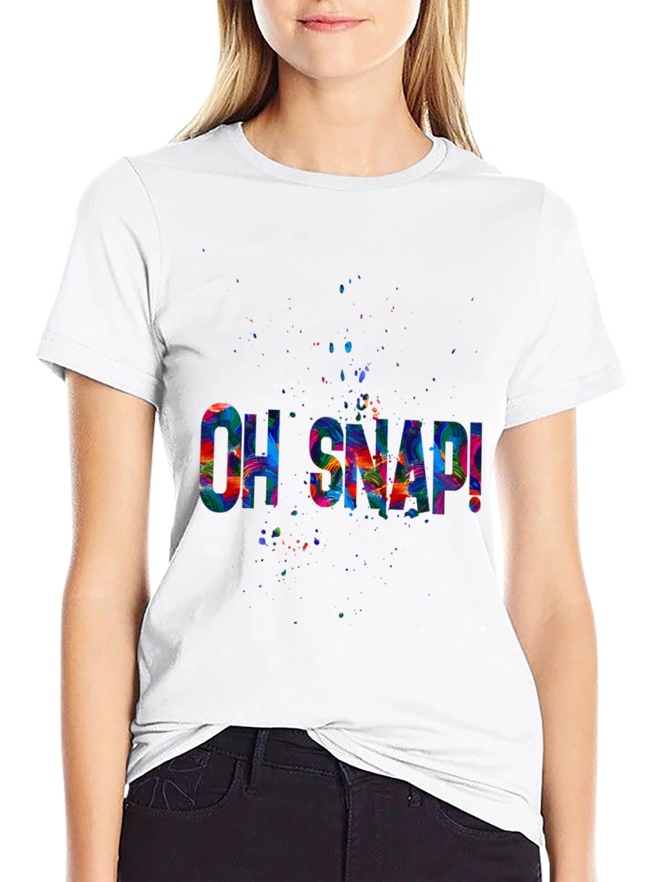 Oh Snap! Graphic Tee - Vibrant Print Black T-Shirt
